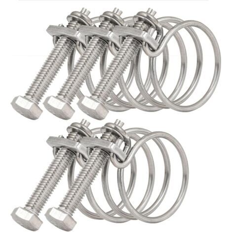 60-65 mm Colliers de serrage doubles en fil, colliers de serrage réglables en fil 201 en acier inoxydable, colliers de serrage doubles en fil pour tuyau d’eau, tuyau de réservoir, tuyau pour la (1/5)