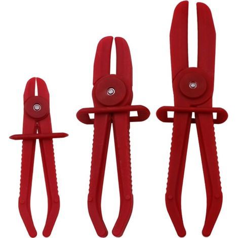 Pcs/Set Hose Clamps, Pipe Clamps, Line Clamps, Hose Pliers, Crimping Pliers for Nylon Hose, Flexible Hose Clamping Tool, Red (1/4)