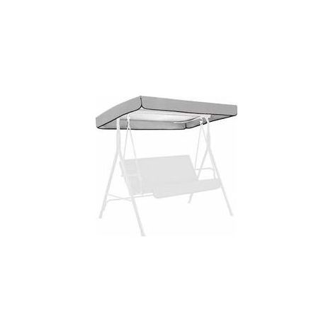 BRICOOMARKET Auvent de remplacement universel gris pour balancelle de jardin double 191 x 120 x 18/23 cm (chaise non incluse) (1/5)