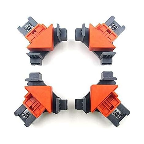 4 Pcs Presses D'angles Menuiserie, 90 ° Serre Joint Angle,Serre Joint Angle,Clip De Cadre Fixateur à Angle Droit Pour Le Travail Du Bois,Pour Le Travail Du Bois, Le Cadre Photo Bricolage,Outils à Main (1/5)
