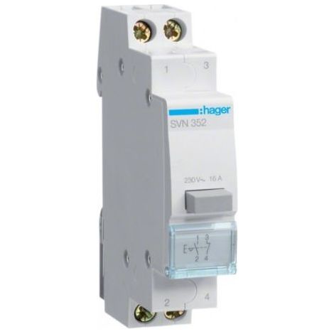 Interrupteur à bouton-poussoir modulaire 16A 1NO+1NC SVN352 (1/2)