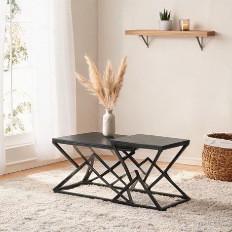 Table basse en fer panneau de particules 80 x 50 x 40 cm (1/5)