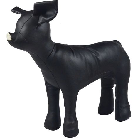 1 Mannequin chien, cuir PU, articulé, position assise ou debout, noir, taille S, pour animalerie