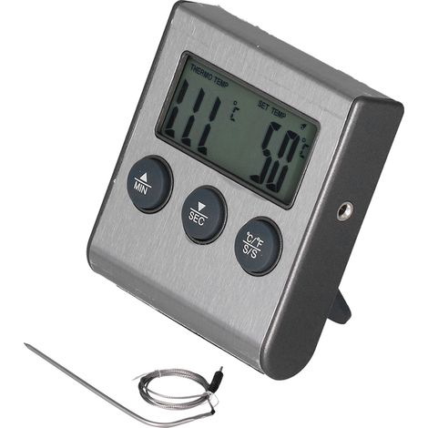 Thermomètre magnétique pour barbecue, mesure de la température des aliments et de la viande avec fonction alarme, idéal pour la cuisine. (1/5)