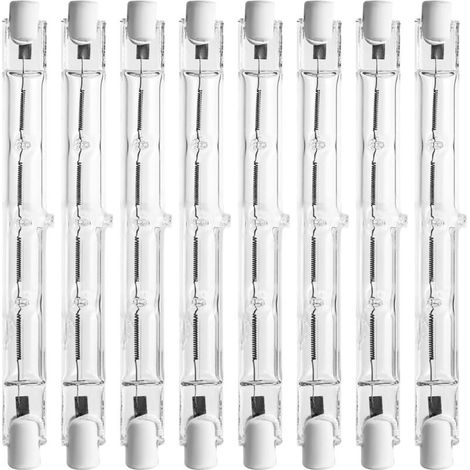8 Pièces Ampoule Halogène R7s, 118mm 500w AC220-240v 2800k Blanc Chaud Dimmable Ampoules Halogènes pour Travail, Lampadaire