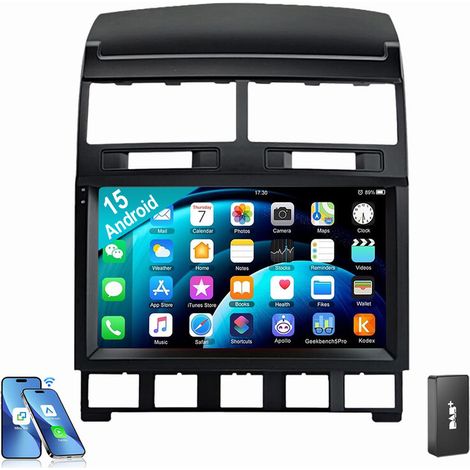 Autoradio 9 pouces pour VW Touareg 7L 2003-2010 Carplay Android 15 GPS RDS 2+64G DAB