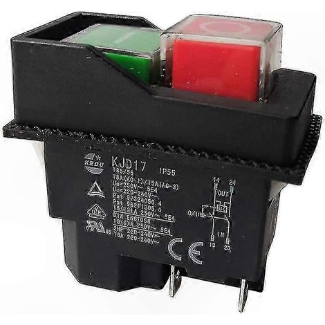 4-poliger elektromagnetischer Drucktaster für Gartengeräte, 220-V-Wechselstromanschluss (1/5)