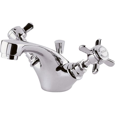 Traditional Crosshead Mono Basin Tap & Pop Up Waste - Chrome