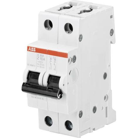 Disjoncteur S202 2P 0.5A Courbe Z Raccordement à vis - 10KA (2Modules) 2CDS252001R0158 ABB 353200 (1/2)