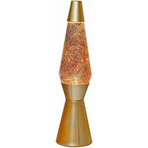 I-Total Lampara Lava 40Cm Cristal Glitter Base Oro