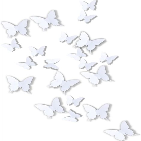 Autocollants Muraux Papillon 3D - Décoration Acrylique Argentée Réfléchissante - Pour Salon Et Chambre à Coucher - Lot De 30 Pièces (1/5)