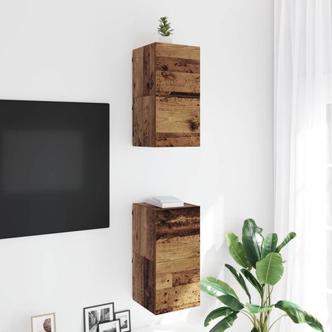 Wandmontiertes TV-Regal Altholz 30,5 x 30 x 30 cm Holzwerkstoff