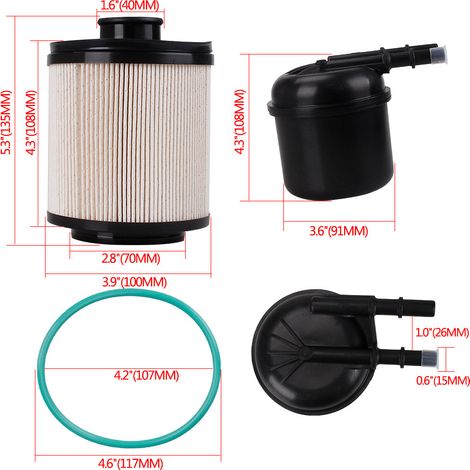 Kit filtre à carburant et séparateur d'eau FD4615 pour Ford F250, F350, F450 et F550 (11-16) (Un paquet) (1/4)