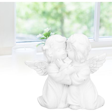 Figura de ángel, estatuilla de ángel de resina blanca, en embalaje para decoración de oficina, 170 g (6 oz) (1/5)