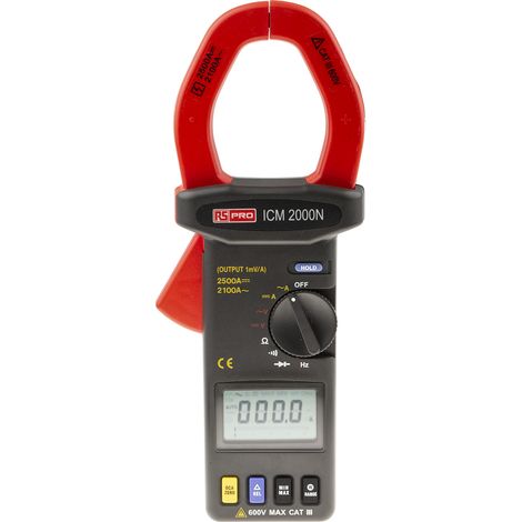 Pince multimètre ICM2000N RS PRO, 2.5kA dc, 2.1kA ac ( Prix pour 1 ) (1/5)