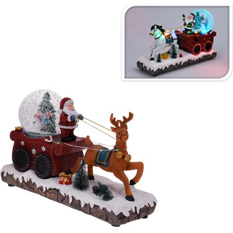 PAPA NOEL CARRO LED 31x19 PILAS