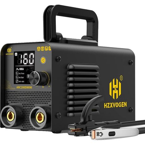 Saldatrice, in grado di eseguire saldature MMA e TIG, con controllo della forza dell'arco regolabile, modello ARC200Dmini, spina europea 220V-240V. (1/2)