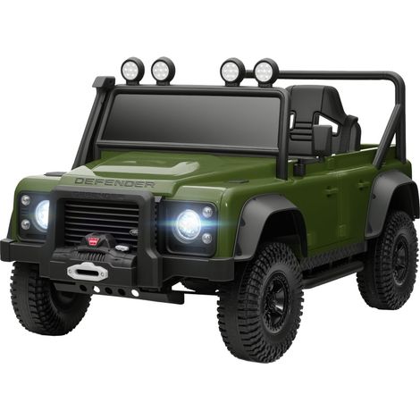 Coche eléctrico infantil 12V Land Rover Defender 110 SVX verde con mando a distancia (1/3)