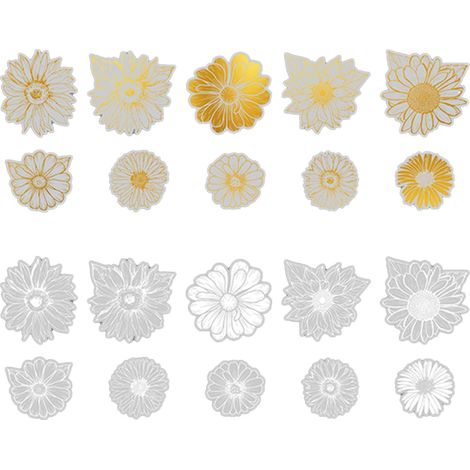 Autocollants pour manuel, 20 feuilles, Technique d'estampage polyvalente, décoration élégante pour cartes d'album de Type 2 (1/5)