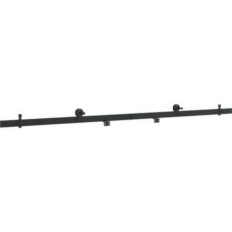 Schiebetürbeschlag-Set 200 cm Stahl Schwarz vidaXL (1/5)