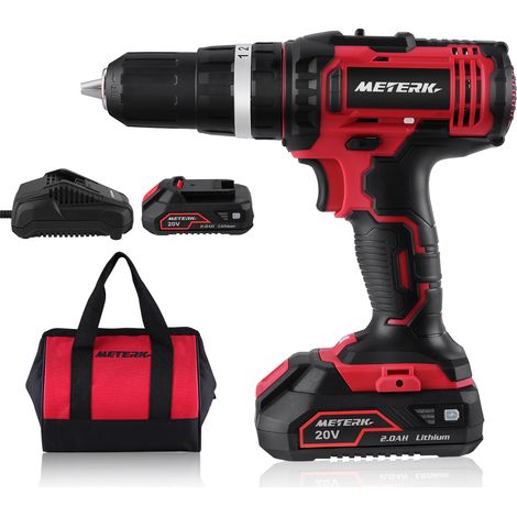 Cordless Drill Driver, 20V Cordless Electric Drill Driver with 1Pcs Li-Ion Batteries, Speed Drill Driver 1H Fast Charger