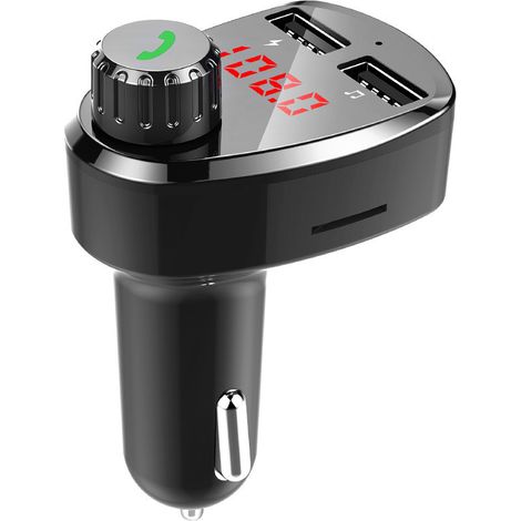 Autoradio MP3 Bluetooth, transmetteur FM mains libres Bluetooth, chargeur allume-cigare G13 avec double port USB – Noir (1/3)