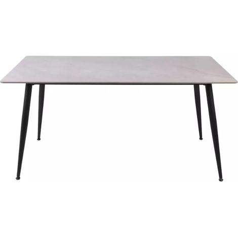 Table à manger rectangulaire 160 cm en céramique gris brillant VOILA (1/4)
