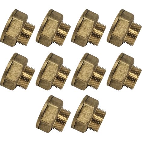 Lot de 10 Mamelons Laiton Femelle/Mâle Réduit 1"-3/4" (26/34-20/27) - Joint Plat - Arcanaute (1/4)