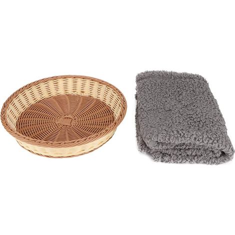 Nid Rond Confortable en PP pour Chien Et Chat De Petite Taille, Lit Quatre Saisons avec Couverture en Laine (1/5)
