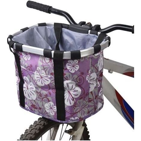 Abnehmbarer Fahrradkorb aus Segeltuch, Haustier-Transportkorb mit Aluminiumlegierungsrahmen (1/5)