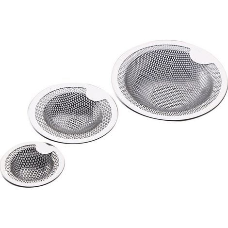3-teiliger Haarfänger aus Edelstahl für Spülbecken, Badewannensieb, Abflussschutz für Waschbecken, Abfallschutz, Abflussstopfen für Küche und Bad. (1/4)