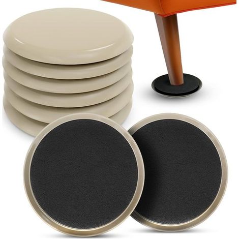 Ensemble de 8 patins pour tapis et meubles - outils de déménagement de meubles - patins pour tapis - patins pour meubles - coussins de déménagement - patins robustes pour meubles - patins pour tables, (1/5)