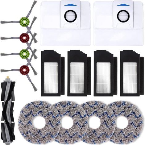 Adatto come ricambio per l'aspirapolvere robot ECOVACS DEEBOT X1 OMNI Turbo T10. Set di ricambi comprendente 1 spazzola principale, 4 spazzole laterali, 4 filtri, 4 (1/5)