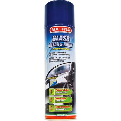 DETERGENTE SGRASSANTE VETRI E CRISTALLI 'GLASS CLEAN E SHINE' ml 500  - MA-FRA