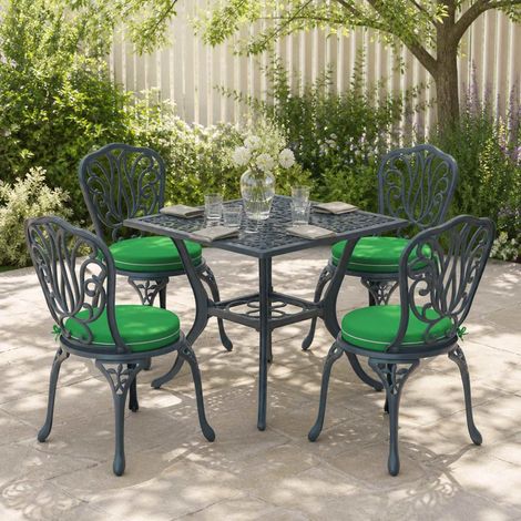 vidaXL Seat Cushions SOEST 4 pcs 100% Polyester Green 脴 40 x 7 cm (1/5)