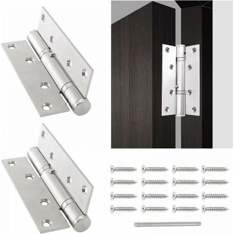 2 Pack Automatic Door Closer with Stop Device, Groom Adjustable Spring Door Hinge, Buffer Close for Commercial and Residential Use, 4 Inch (1/5)