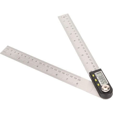 Règle d'angle Numérique, 200 Mm 0 à 360 Degrés, Fonction De Verrouillage en Acier Inoxydable, Outil De Mesure d'angle pour Le Travail du Bois, Le Bricolage (1/5)