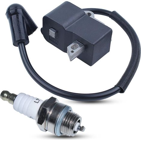 Bobine d'allumage avec bougie pour débroussailleuses 125L 125E 128L 128LD Remplace 545046701 (1/5)