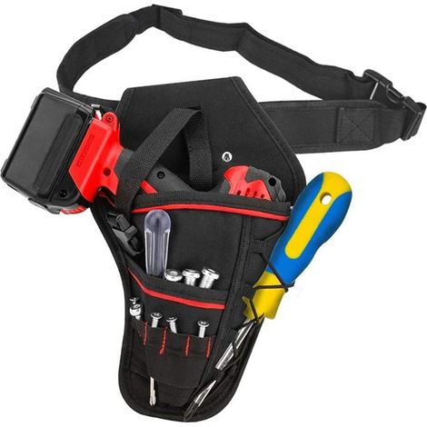 Étui pour perceuse avec sangle de sécurité à boucle, sac multifonctionnel pour perceuse électrique et clés, pochette à outils en toile, sac organisateur d'outils