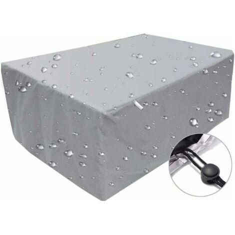 QORVA-Housse de mobilier d'extérieur,bache imperméable coupe-vent anti-UV,Housse de protection rectangulaire en tissu Oxford 210D argent - 120 x 120 x 74 cm
