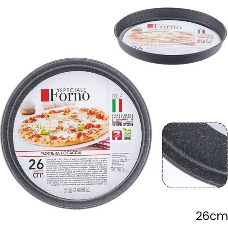 TRADE SHOP - Teglia Stampo Tortiera Focaccia Tonda Antiaderente Antigraffio Da Forno ø22-26-28-30-32cm - -diametro 26cm -