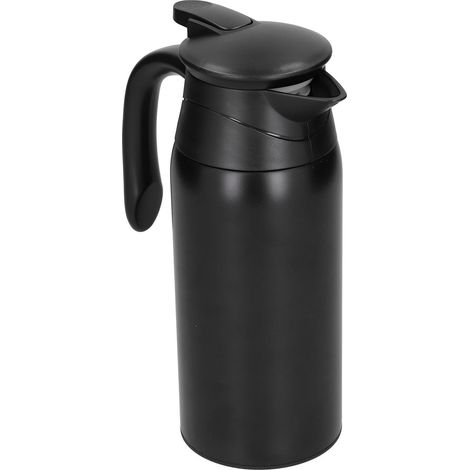 Bouilloire électrique de voiture, 12V/24V, grande capacité, bouteille d'eau isotherme, bouilloire portable, 12V/24V, noir givré, avec base. (1/5)
