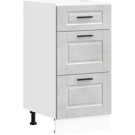 Armoire de cuisine moderne avec tiroir 40 x 46 x 81,5 cm grand espace de rangement style gris béton (1/5)