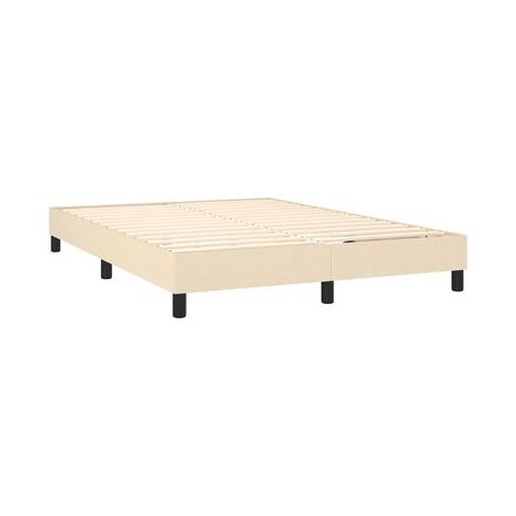 Sommier champignon avec matelas LED, couleur crème, 140 × 190 cm, tissu, tissu doux et respirant, éclairage led d’ambiance, pour chambre, confort quotidien, assemblage rapide (1/5)