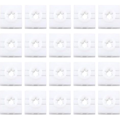20 clips de fixation de bas de caisse en plastique carré compatibles Smart Fortwo 451 et Audi A4L B9 Blanc (1/4)