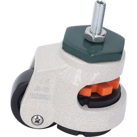 Roulette à tige filetée M8 avec pied de nivellement, diamètre 40 mm, base caoutchouc, hauteur réglable, pour machine (1/5)