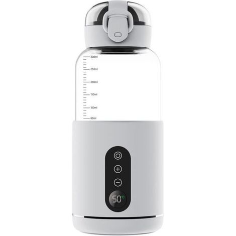 Chauffe-biberon, sans fil et portable, température réglable, adapté aux voyages, extérieur, voiture, avion - Blanc (300 ml)