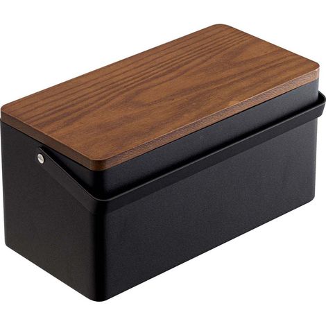 Yamazaki Caja de costura negra diseño moderno 27x14x13,5 cm