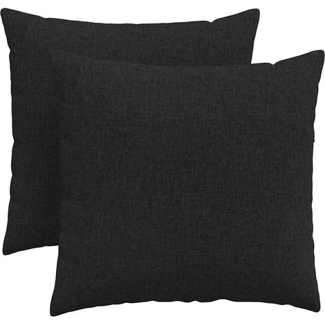 Maison Exclusive - Sofakissen 2 pcs Schwarz 45 x 45 cm Stoff