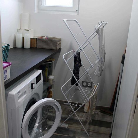 Etendoir à linge accordéon 10 mètres de séchage Blanc (1/6)